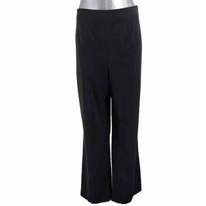 Chicos Pants 2‎ US M/L Charcoal Gray Stretch Flat Front Side Zip Straight Leg